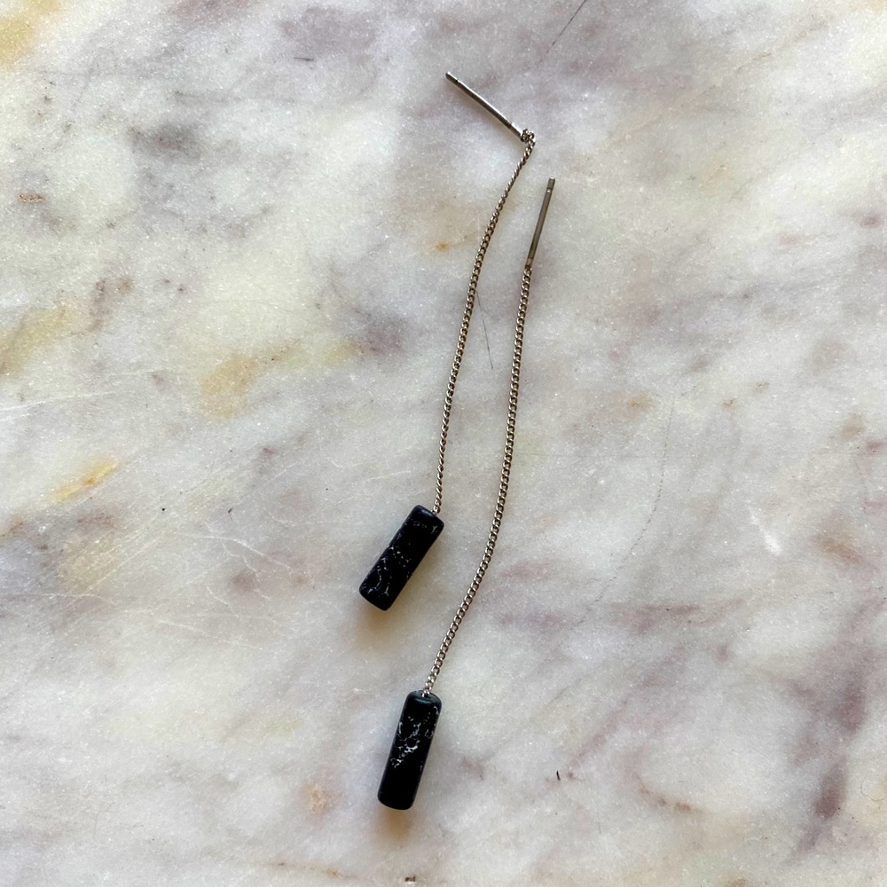 Stone/silver earrings